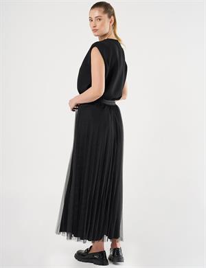 KAYRA KY-B25-72012 Piliseli Tül Etek - Siyah