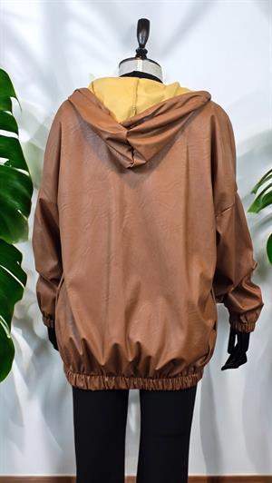 KB-K11429 DERİ CEKET - KAHVE