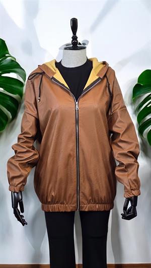 KB-K11429 DERİ CEKET - KAHVE