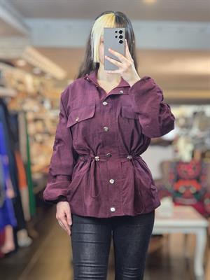 KOL DETAYLI CEKET - BORDO