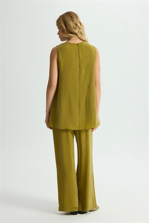 Miss Dalida T26Y-6007 Kolsuz Cupro Tunik - Amber