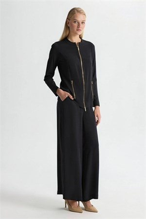 Miss Dalida T26Y-7010 T26Y-7010 Cupro Cepli Pantolon Etek - SİYAH