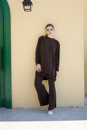 MissWhence 35023 İpek Tunik - Kahverengi