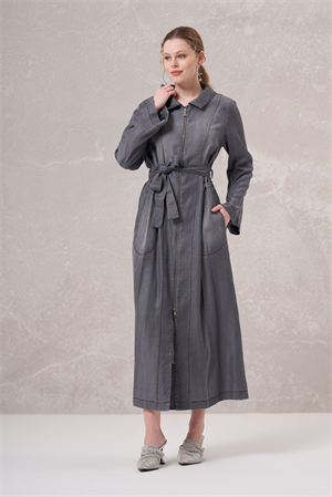 MissWhence 35518 Tencel Pardesü - Gri