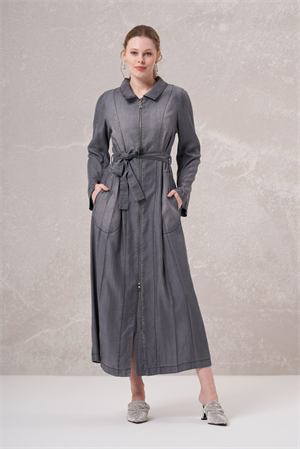 MissWhence 35518 Tencel Pardesü - Gri