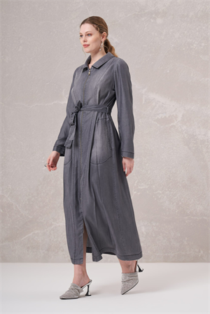 MissWhence 35518 Tencel Pardesü - Gri