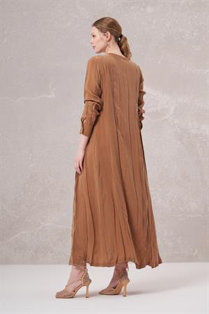 MissWhence 35800 İpek Elbise - Camel