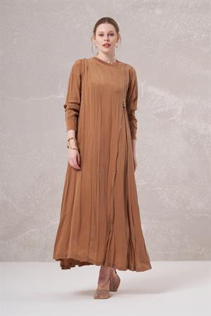 MissWhence 35800 İpek Elbise - Camel