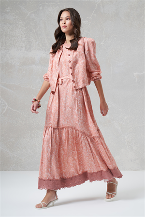 MissWhence 35803 Yelekli Elbise - Pudra