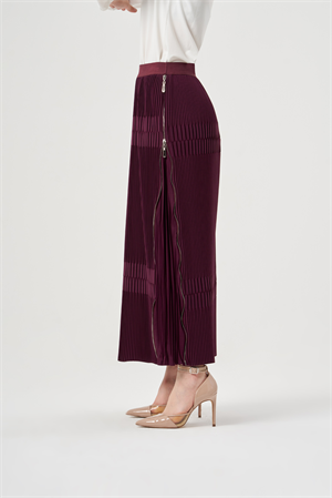 MissWhence 35901 Piliseli Etek - Bordo