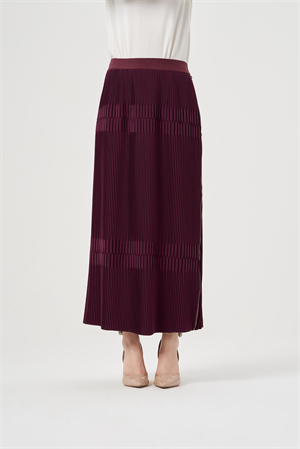 MissWhence 35901 Piliseli Etek - Bordo