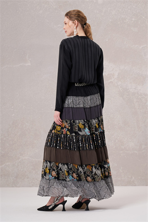 MissWhence 35906 Patchwork Etek - Siyah