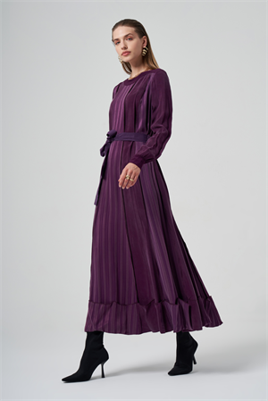 MissWhence 36820 Cupro Elbise - Bordo