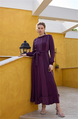 MissWhence 36820 Cupro Elbise - Bordo