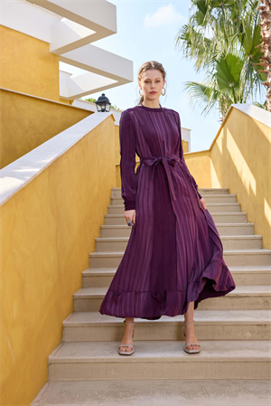 MissWhence 36820 Cupro Elbise - Bordo