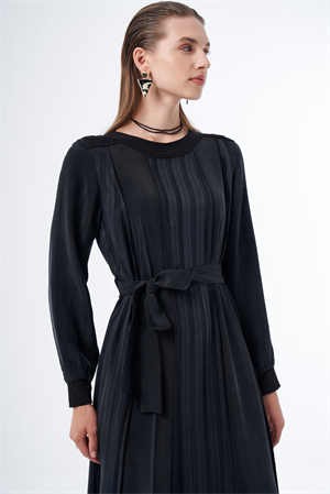 MissWhence 36820 Cupro Elbise - Siyah