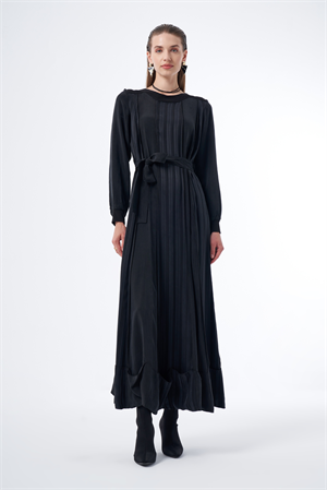 MissWhence 36820 Cupro Elbise - Siyah