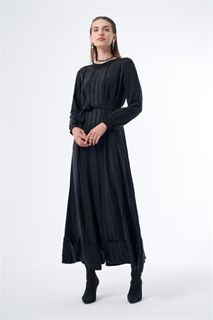 MissWhence 36820 Cupro Elbise - Siyah