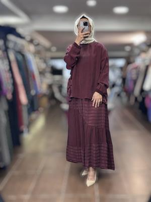 MissWhence 37016 Cupro Etek Takım - Bordo