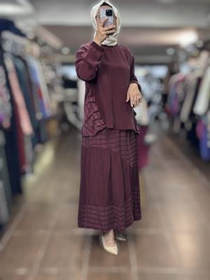 MissWhence 37016 Cupro Etek Takım - Bordo
