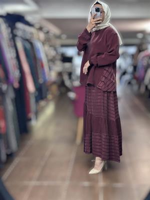 MissWhence 37016 Cupro Etek Takım - Bordo