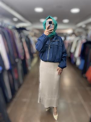 MissWhence 37110 Kot Ceket - Lacivert