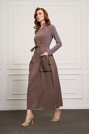 MissWhence 37814 Basic Elbise - Vizon