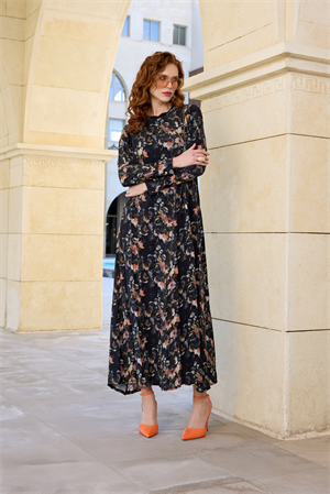 MissWhence 37830 Elbise - Siyah Baskılı