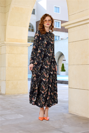 MissWhence 37830 Elbise - Siyah Baskılı