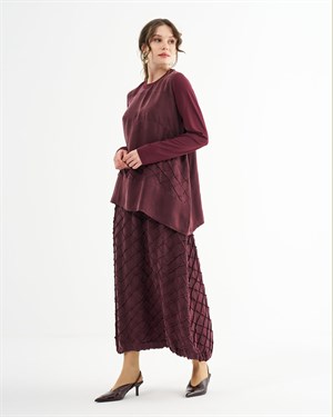 MissWhence 39002 TUNİK TAKIM-BORDO