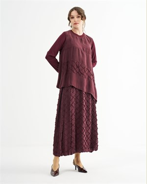 MissWhence 39002 TUNİK TAKIM-BORDO