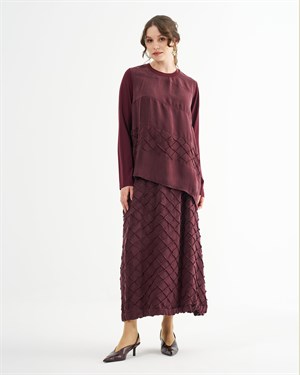 MissWhence 39002 TUNİK TAKIM-BORDO