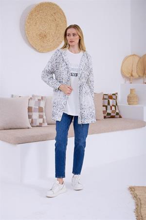 Moodbasic Dantel Detaylı Desenli Takım - Ekru