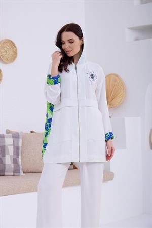 MoodBasic Desenli Baskılı Taşlı Takım - Ekru