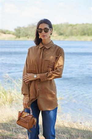 Moodbasic MB11.295 TAŞLI SÜET GÖMLEK - CAMEL