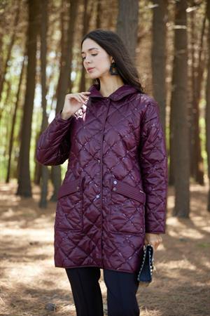 Moodbasic MB15.167 PUL NAKIŞLI KAPİTONE MONT - CHERRY
