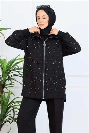 Moodbasic MM24.0768 HALKA AKSESUARLI KUŞ GÖZLÜ TAKIM - SİYAH