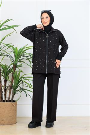 Moodbasic MM24.0768 HALKA AKSESUARLI KUŞ GÖZLÜ TAKIM - SİYAH
