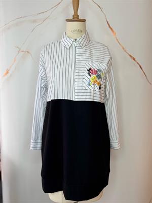 Moodbasic Renkli Boncuklu Tunik - Siyah