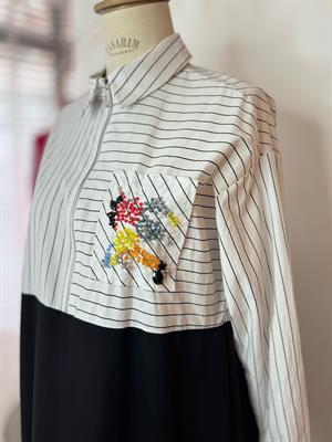 Moodbasic Renkli Boncuklu Tunik - Siyah