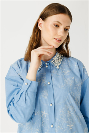 MÜSEMMA EBRAR GÖMLEK - MAVİ