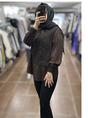 ON FASHION 26K.ON.BLZ.60351.01 BLUZ - KAHVE