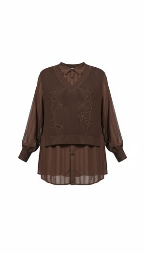 ON FASHION 26K.ON.BLZ.60351.01 BLUZ - KAHVE