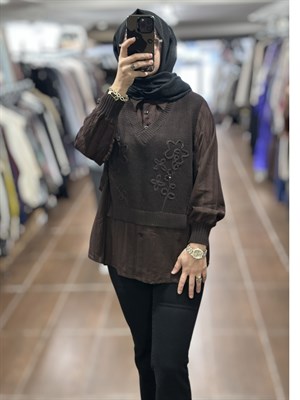 ON FASHION 26K.ON.BLZ.60351.01 BLUZ - KAHVE