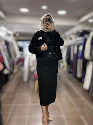 ON FASHION 26K.ON.MNT.66720.01 SAKALLI CEP DETAYLI MONT - SİYAH