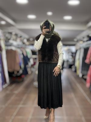 ON FASHION 26K.YLK.60916 KÜRK YELEK - KAHVE