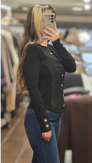 ON FASHION 26Y.ON.BLZ.70365.01 BLUZ * SİYAH