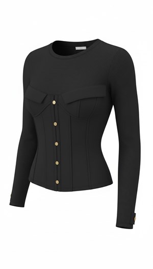 ON FASHION 26Y.ON.BLZ.70365.01 BLUZ * SİYAH