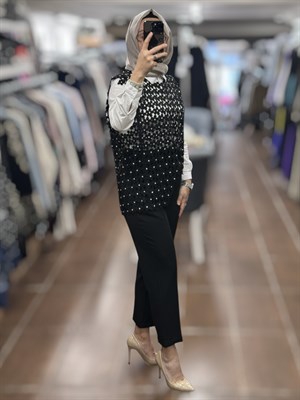 ON FASHION 26Y.ON.BLZ.70479.01 DANTEL BLUZ - SİYAH
