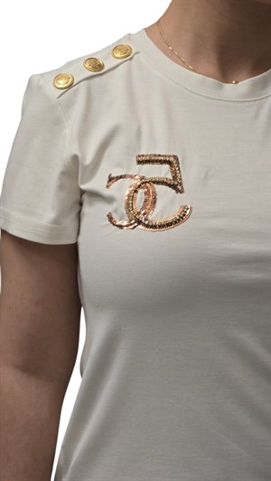 ON FASHION 26Y.ON.BLZ.76609.01 OMUZLARI DÜĞMELİ KISA KOL BLUZ -EKRU